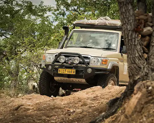4×4 Car drives in the sand and dunes of the Namib Desert 4x4 Car drives in the sand and dunes of the Namib Desert