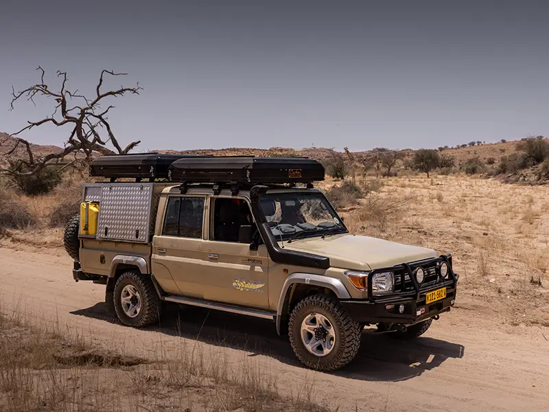 4×4 Self-Drive Car on Namibian Gravel Road 4x4 Self-Drive Car on Namibian Gravel Road
