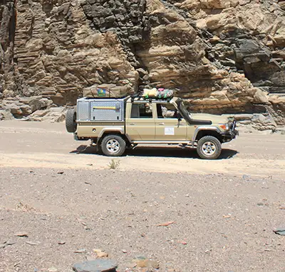 4×4 Car Drives Through Namibia Desert 4x4 Car Drives Through Namibia Desert